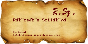 Rózsás Szilárd névjegykártya